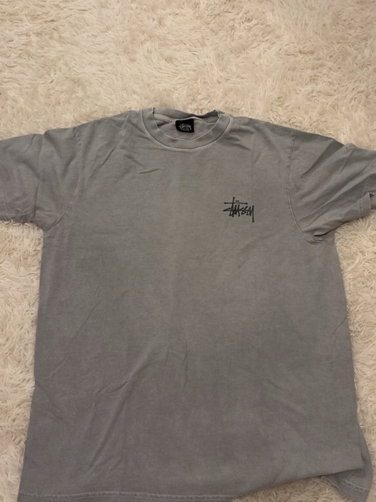 Stussy Other - Stussy Grey Crewneck T-Shirt with Black Logo